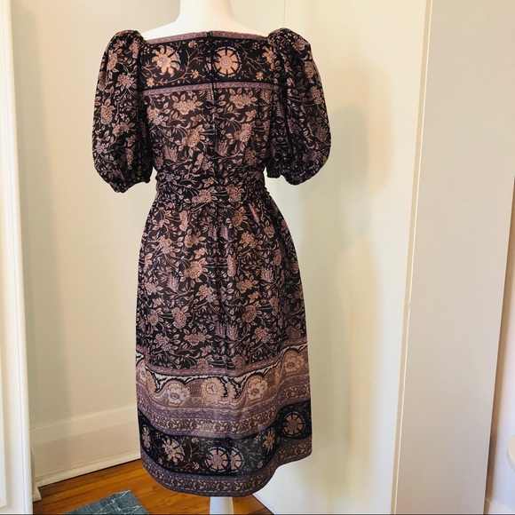 Vintage boho dress with puff sleeves - Picture 2 of 8